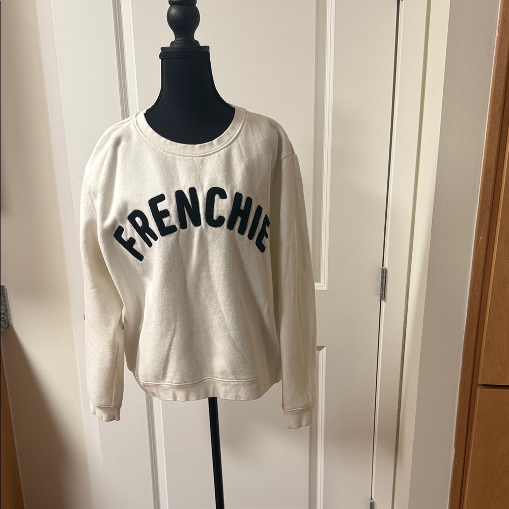 H&M Off-White Sweatshirt with Black 'FRENCHIE' Print